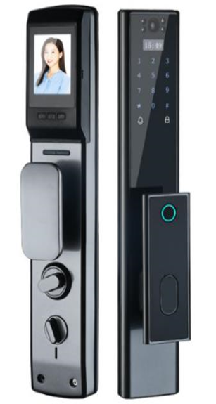 Tuya WiFi Smart Door Lock XD11402, Fingerprint, Password, Card, Mobile App Access, Mechanical Key Backup, Durable Metal Construction, Black